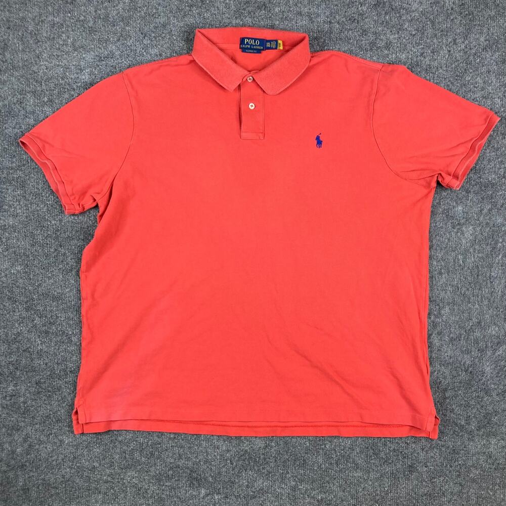Polo Ralph Lauren Polo Shirt Mens XXL Red Classic Fit Short Sleeve Logo